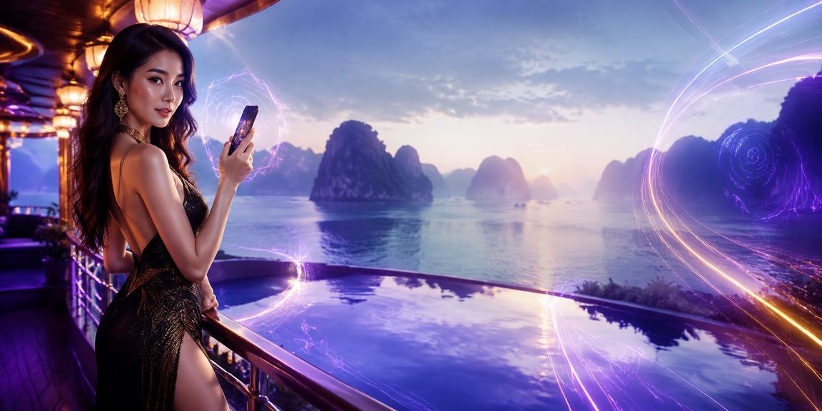 Không gian cá cược esports ánh đèn neon lấy cảm hứng từ vịnh Hạ Long về đêm